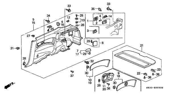 Interior/Bumper/Side Lining for 1992 Honda CIVIC HATCHBACK #1