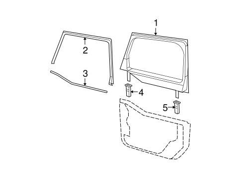 Wrangler GLASS - FRONT DOOR