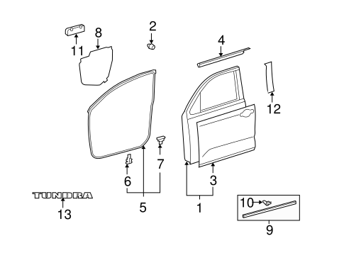 BODY/EXTERIOR TRIM - FRONT DOOR for 2007 Toyota Tundra #1