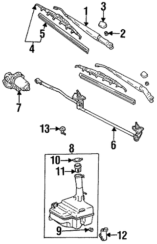 BODY/WIPER & WASHER COMPONENTS for 1997 Toyota Tercel #1