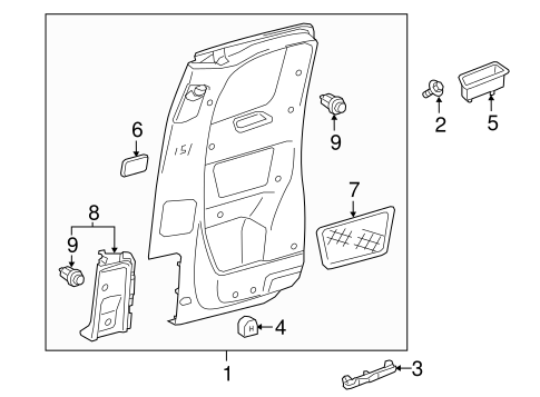 BODY/INTERIOR TRIM - REAR DOOR for 2016 Toyota Tacoma #1
