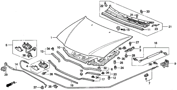 BODY / AIR CONDITIONING/ENGINE HOOD for 1996 Honda ACCORD SEDAN #1