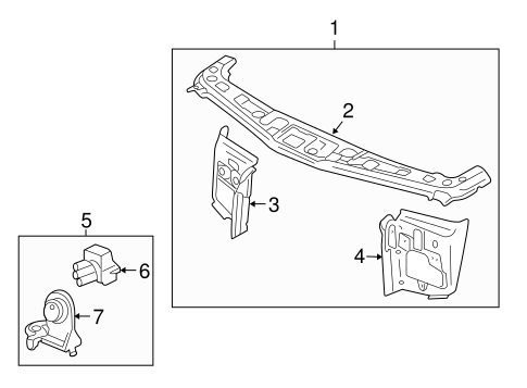 Vue RADIATOR SUPPORT