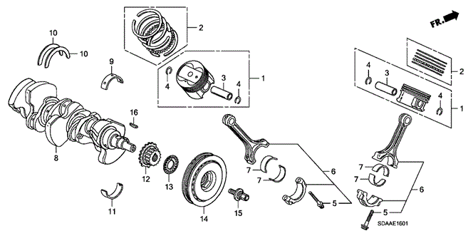 ENGINE/CRANKSHAFT - PISTON (V6) for 2007 Honda ACCORD SEDAN #1