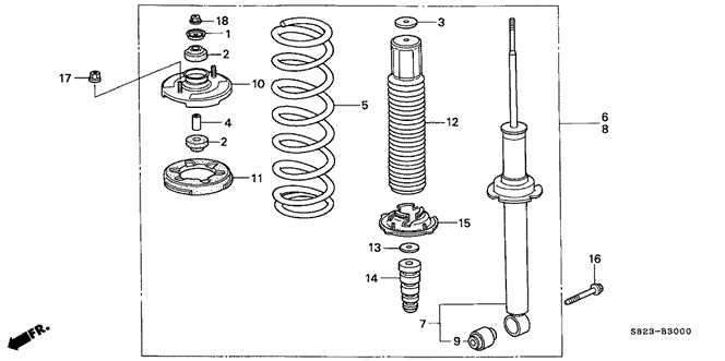 CHASSIS/REAR SHOCK ABSORBER for 2001 Honda ACCORD COUPE #1