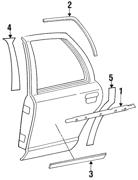Grand Marquis EXTERIOR TRIM - REAR DOOR