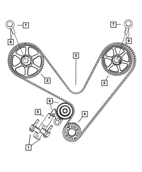 Timing Belt/Chain and Cover and Balance Shaft for 2009 Chrysler Town & Country #0
