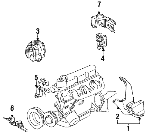Engine & Trans Mounting for 1993 Chrysler Town & Country #0