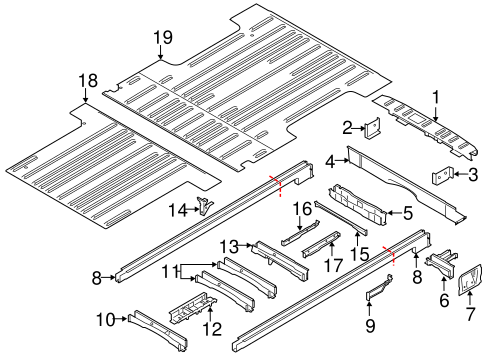 Body/Rear Floor & Rails for 2015 Ford Transit-350 HD #2