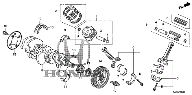 ENGINE/CRANKSHAFT - PISTON (V6) for 2012 Honda ACCORD SEDAN #1