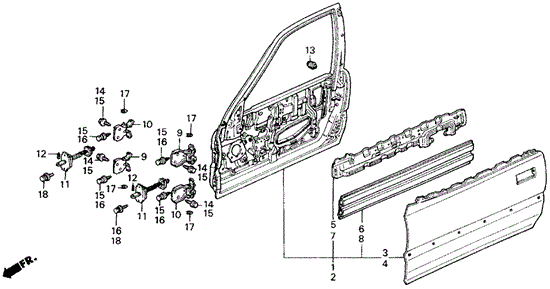 BODY / AIR CONDITIONING/DOOR PANEL for 1989 Honda CIVIC HATCHBACK #1
