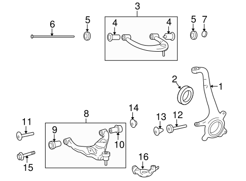 FRONT SUSPENSION/SUSPENSION COMPONENTS for 2008 Toyota FJ Cruiser #2