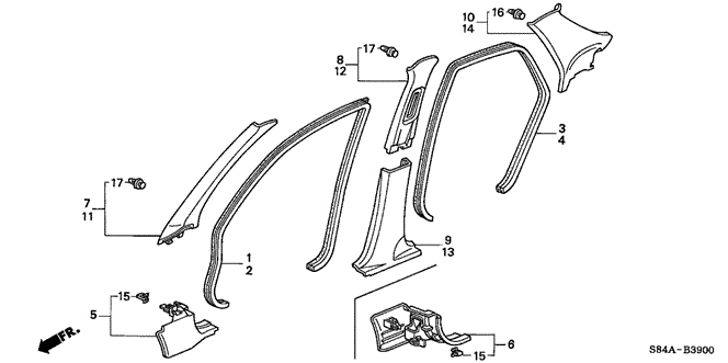 INTERIOR / BUMPER/PILLAR GARNISH for 2002 Honda ACCORD SEDAN #1