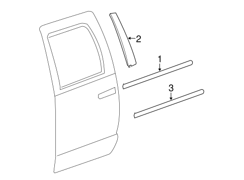 1500 EXTERIOR TRIM - REAR DOOR 2