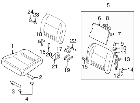 911 REAR SEAT COMPONENTS