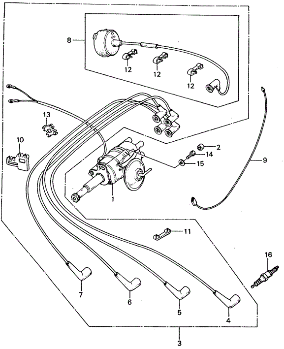 ENGINE/DISTRIBUTOR - SPARK PLUG for 1982 Honda CIVIC SEDAN #1