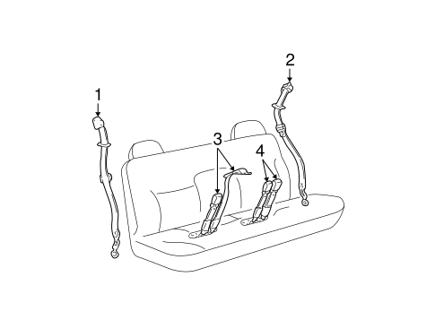 K3500 Pickup REAR SEAT BELTS