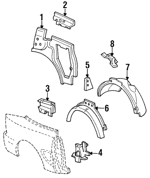 Body/Inner Structure for 1996 Ford Mustang #1