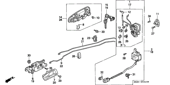 BODY / AIR CONDITIONING/DOOR LOCK for 1993 Honda CIVIC COUPE #1