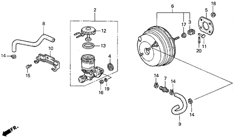 CHASSIS/BRAKE MASTER CYLINDER - MASTER POWER for 1993 Honda CIVIC SEDAN #1
