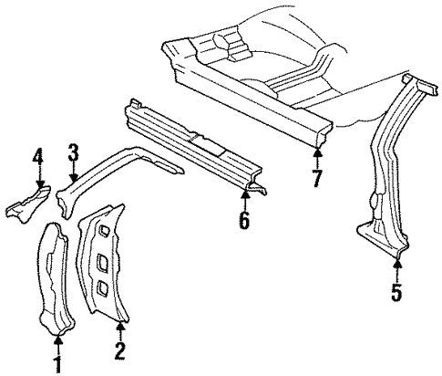 Body/Hinge Pillar for 1988 Buick LeSabre #1