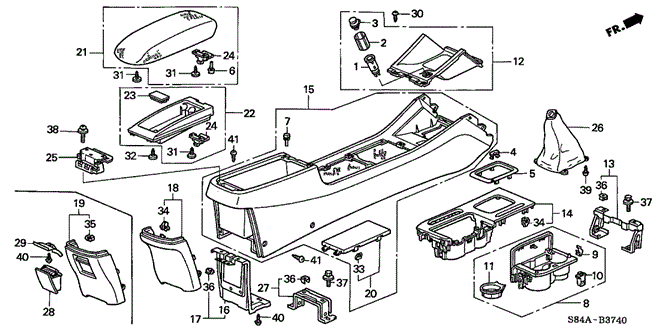 INTERIOR / BUMPER/CONSOLE for 2002 Honda ACCORD SEDAN #1