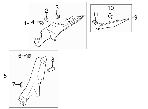 Interior Trim - Quarter Panels for 2016 Ford Fusion #0