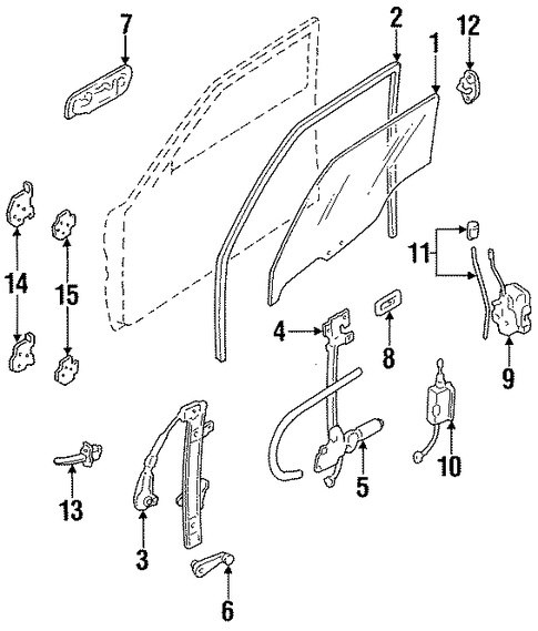 Body/Lock & Hardware for 1992 Ford Escort #1