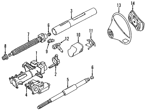 Steering Column for 1992 Mercedes-Benz 400 E #0