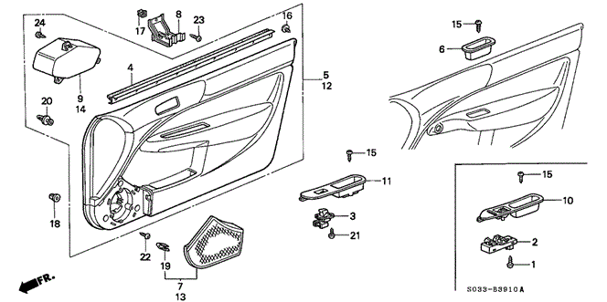 INTERIOR / BUMPER/FRONT DOOR LINING for 1996 Honda CIVIC HATCHBACK #1