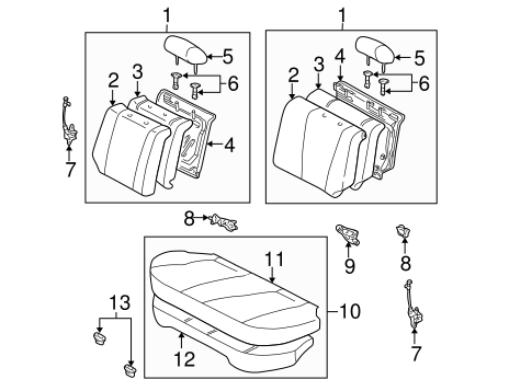 BODY/REAR SEAT COMPONENTS for 1998 Toyota Corolla #1