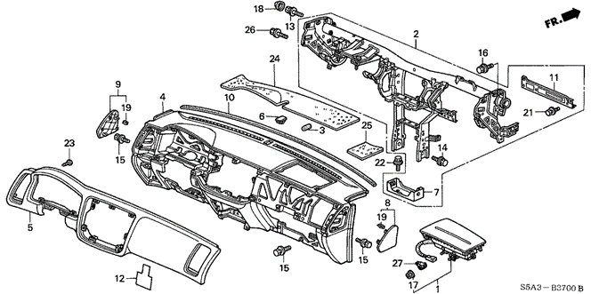 Interior/Bumper/Instrument Panel for 2001 Honda CIVIC SEDAN #1