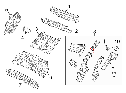Cherokee REAR FLOOR & RAILS