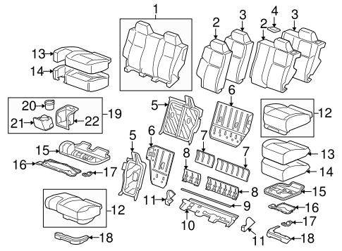 H3 REAR SEAT COMPONENTS
