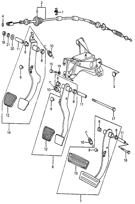Chassis/Brake Pedal - Clutch Pedal for 1983 Honda ACCORD HATCHBACK #1