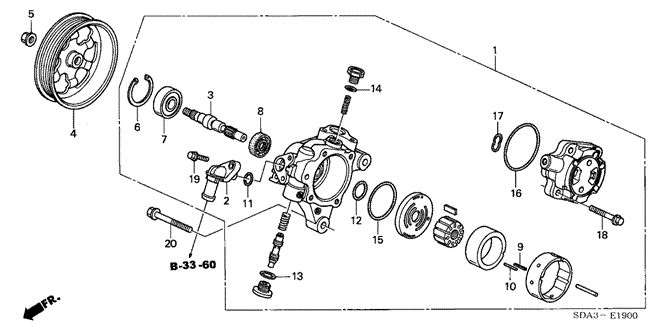 ENGINE/P.S. PUMP (L4) (-'05) for 2005 Honda ACCORD SEDAN #1