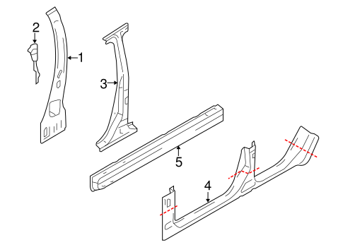 Center Pillar & Rocker for 2019 Infiniti Q50 #0