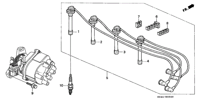 ENGINE/HIGH TENSION CORD - SPARK PLUG for 1999 Honda CIVIC SEDAN #1