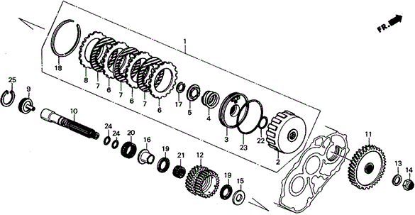 TRANSMISSION - AUTOMATIC/AT SUB SHAFT 4WD for 1990 Honda CIVIC 5-DOOR #1