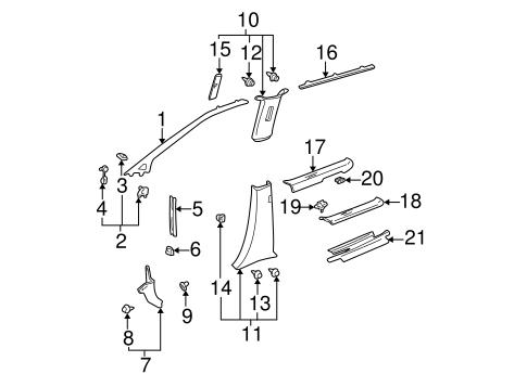 BODY/INTERIOR TRIM - PILLARS for 2003 Toyota Sienna #1