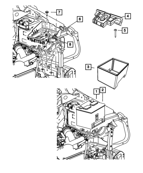 Battery, Battery Tray and Cables for 2015 Jeep Compass #0
