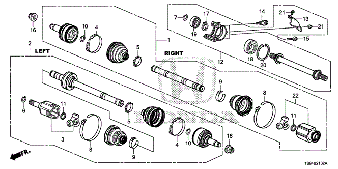 CHASSIS/DRIVESHAFT - HALF SHAFT (2.4L) for 2012 Honda CIVIC COUPE #1