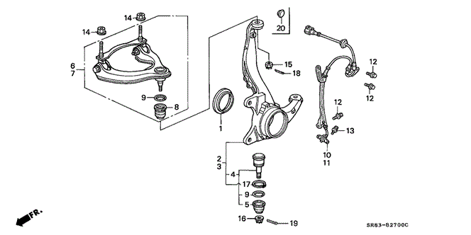 CHASSIS/KNUCKLE for 1993 Honda CIVIC COUPE #1