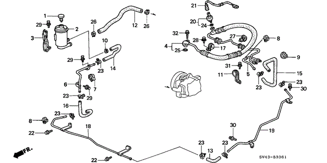 CHASSIS/P.S. HOSES - PIPES (V6) for 1997 Honda ACCORD SEDAN #1