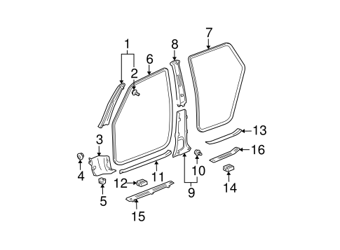 BODY/INTERIOR TRIM - PILLARS for 2007 Toyota Matrix #1