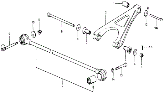 CHASSIS/REAR LOWER ARM - RADIUS ROD for 1978 Honda ACCORD HATCHBACK #1
