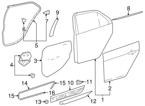 BODY/EXTERIOR TRIM - REAR DOOR for 2015 Toyota Yaris #1