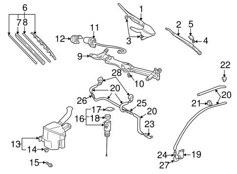 BODY/WIPER & WASHER COMPONENTS for 2001 Toyota Prius #1
