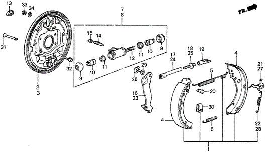 Rear Brake Shoe for 1987 Honda Civic #1