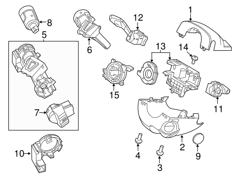 Steering/Shroud, Switches & Levers for 2012 Ford Focus #1